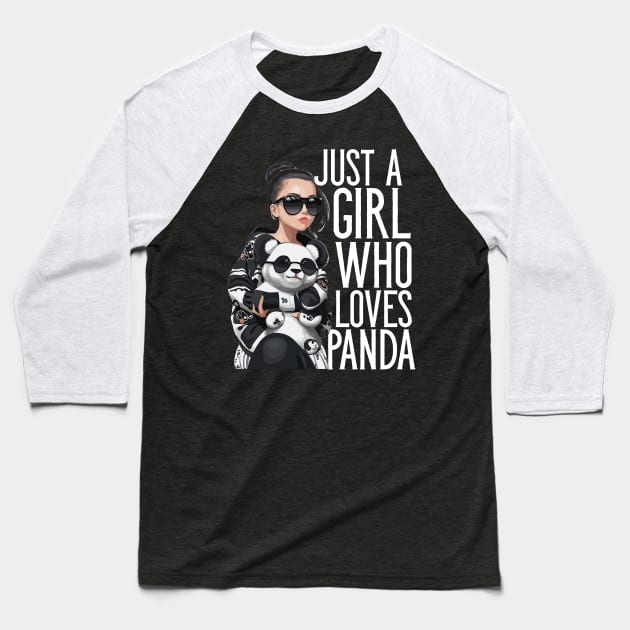 Just A Girl Who Loves Panda Baseball T-Shirt by Merchweaver